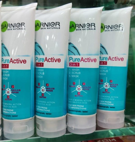 3 In 1 Garnier Skin Natural Pure Active Wash