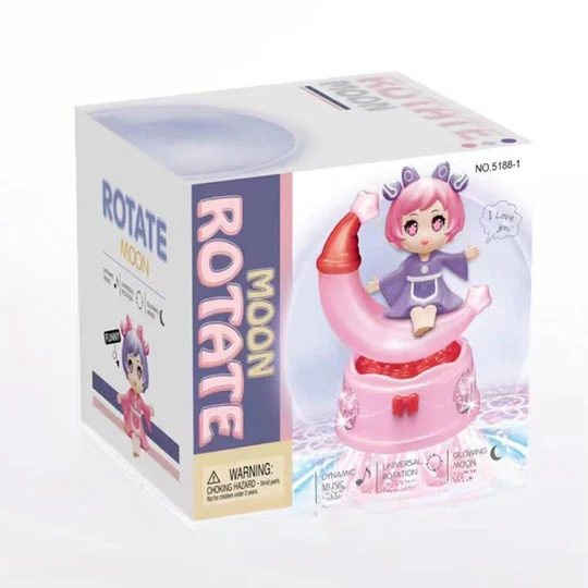 Rotating Moon Doll Toy With LED Lights & Music