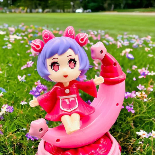 Rotating Moon Doll Toy With LED Lights & Music